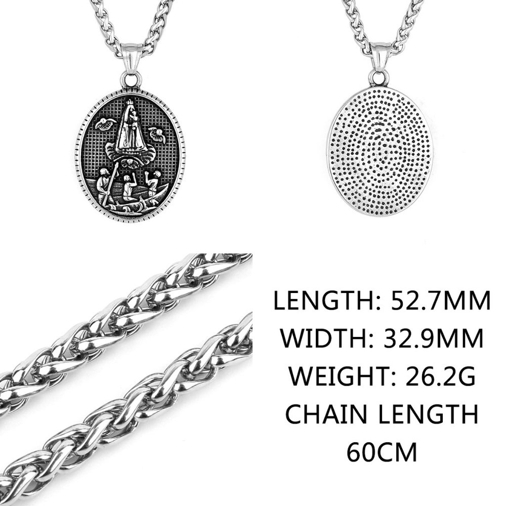 Virgin Mary Memorial Medal Catholic Unisex Pendant Necklace Christian, GP123146 - Picture 2 of 3